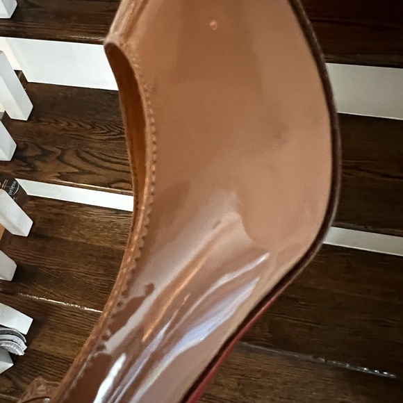 Christian Louboutin Nude Peep Toe Pumps | Size 39.5 | No Matter 85 Patent Pump - Picture 7 of 10